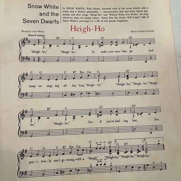 Sold Vintage Walt Disney Music Song Book. Lyrics and note music. Hardback. Fair. - Picture 7 of 15